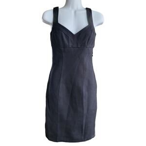 EUC Diane von Furstenberg Sz 2 Black Sleeveless Babydoll Neckline Bodycon Mi…